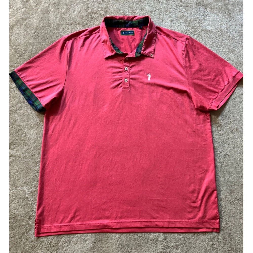 William Murray Men's Classic Polo Golf Pink Embroidered Logo Men's 2XL